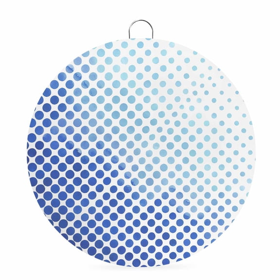 Round Metal Signs for Outside Blue Polka Dots Tin Signs Stainless Steel Hook Welcome Home Sign Plaque Gradient Aesthetic Spots Metal Sign for Front Door Porch Hanging Wall Decor Gifts 6 Inch