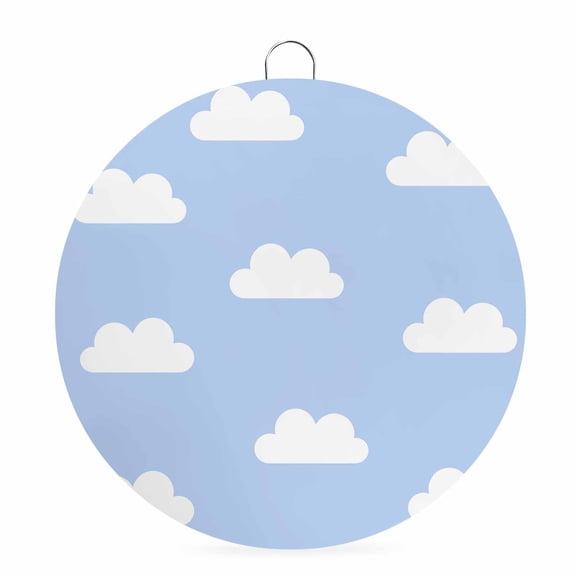 Round Metal Signs for Outside Blue Sky Clouds Tin Signs Stainless Steel Hook Welcome Home Sign Plaque Calm Atmosphere Metal Sign for Front Door Porch Indoor Outdoor Hanging Wall Decor Gifts 6 Inch