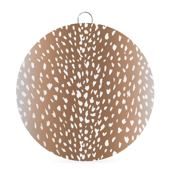 Round Metal Signs for Outside Brown Dots Texture Tin Signs Stainless Steel Hook Welcome Home Sign Plaque Modern Ombre Fawn Pattern Metal Sign for Front Door Porch Hanging Wall Decor Gifts 6 Inch