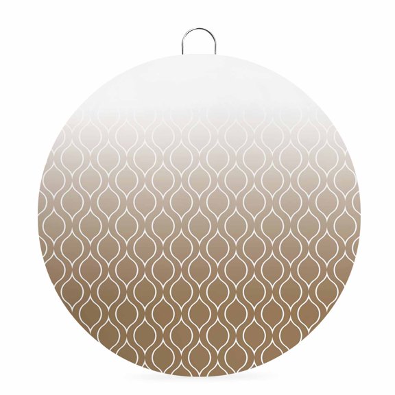 Round Metal Signs for Outside Brown Morocco Tin Signs Stainless Steel Hook Welcome Home Sign Plaque Ombre Geometric Lines Pattern Metal Sign for Front Door Porch Hanging Wall Decor Gifts 6 Inch