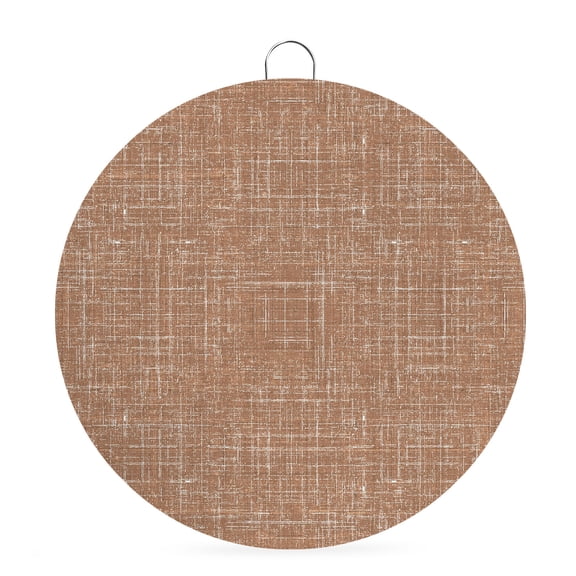 Round Metal Signs for Outside Copper Linen Fabric Tin Signs Stainless Steel Hook Welcome Home Sign Plaque Pure Solid Color Metal Sign for Front Door Porch Hanging Wall Decor Gifts 6 Inch