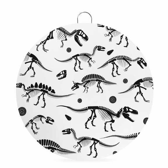 Round Metal Signs for Outside Dinosaur Fossils Tin Signs Stainless Steel Hook Welcome Home Sign Plaque Black White Animal Metal Sign for Front Door Porch Hanging Wall Decor Gifts 6 Inch