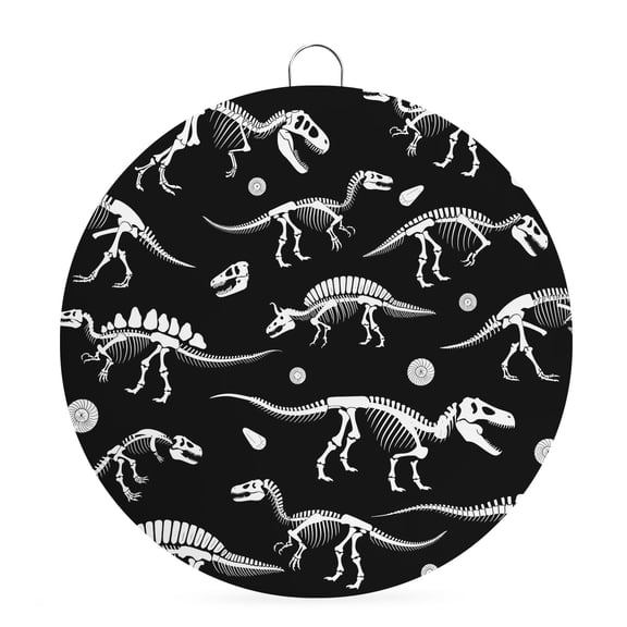 Round Metal Signs for Outside Dinosaur Fossils Tin Signs Stainless Steel Hook Welcome Home Sign Plaque White Black Animal Metal Sign for Front Door Porch Hanging Wall Decor Gifts 6 Inch