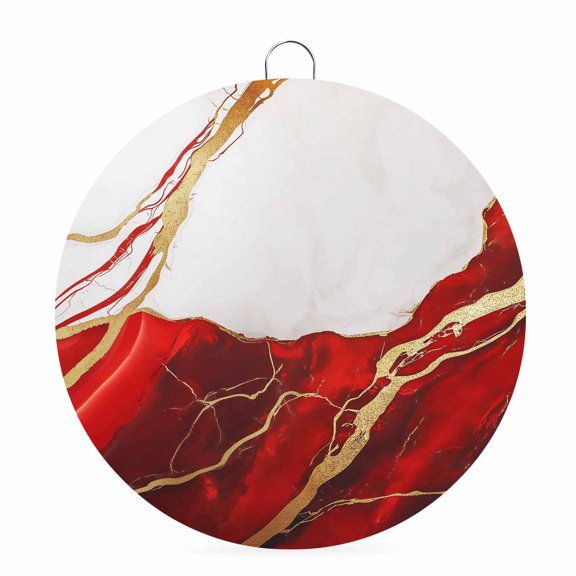 Round Metal Signs for Outside Gold Red Marble Tin Signs Stainless Steel Hook Welcome Home Sign Plaque Abstract Marble Metal Sign for Front Door Porch Indoor Outdoor Hanging Wall Decor Gifts 6 Inch
