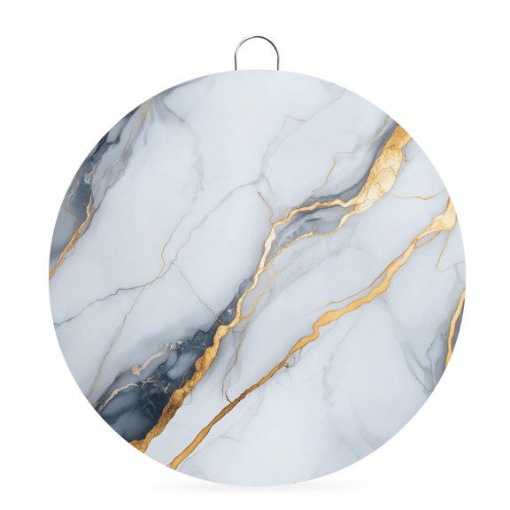 Round Metal Signs for Outside Gold White Tin Signs Stainless Steel Hook Welcome Home Sign Plaque Marble Design Metal Sign for Front Door Porch Indoor Outdoor Hanging Wall Decor Gifts 6 Inch