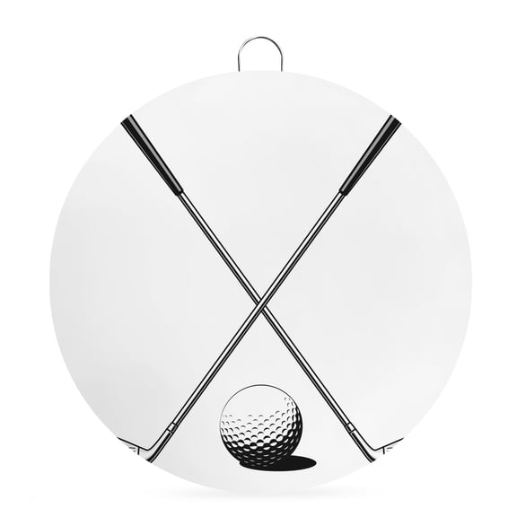 Round Metal Signs for Outside Golf Ball Club Tin Signs Stainless Steel Hook Welcome Home Sign Plaque Game Sports Metal Sign for Front Door Porch Indoor Outdoor Hanging Wall Decor Gifts 6 Inch