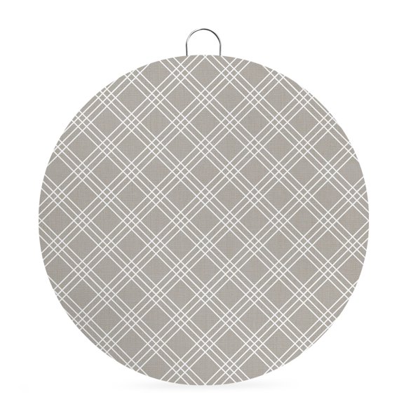 Round Metal Signs for Outside Gray Checked Plaid Tin Signs Stainless Steel Hook Welcome Home Sign Plaque Weave Lines Metal Sign for Front Door Porch Indoor Outdoor Hanging Wall Decor Gifts 6 Inch