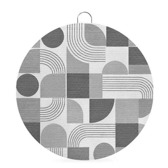 Round Metal Signs for Outside Gray Quarter Circles Tin Signs Stainless Steel Hook Welcome Home Sign Plaque Modern Geometric Arch Lines Metal Sign for Front Door Porch Hanging Wall Decor Gifts 6 Inch