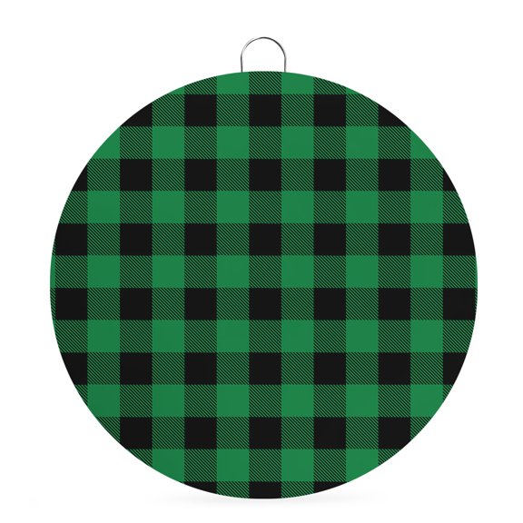 Round Metal Signs for Outside Green Black Check Plaid Tin Signs Stainless Steel Hook Welcome Home Sign Plaque Farmhouse Style Metal Sign for Front Door Porch Hanging Wall Decor Gifts 6 Inch
