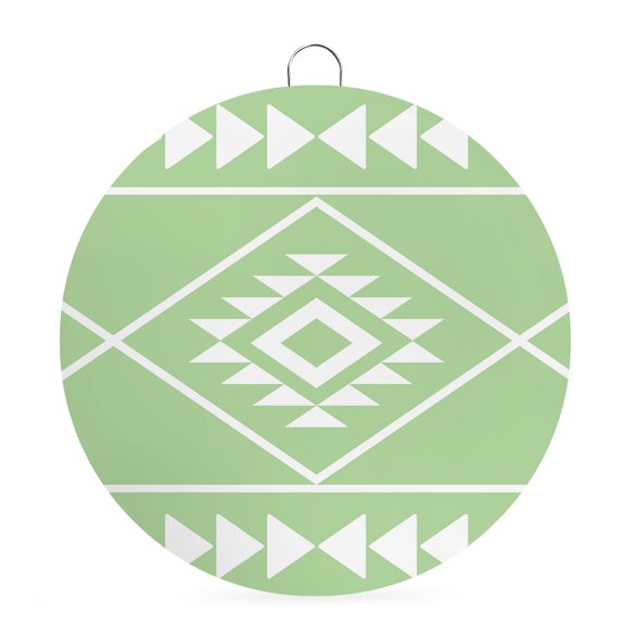 Round Metal Signs for Outside Green Bohemian Geometric Tin Signs Stainless Steel Hook Welcome Home Sign Plaque Boho Tribal Arrows Metal Sign for Front Door Porch Hanging Wall Decor Gifts 6 Inch