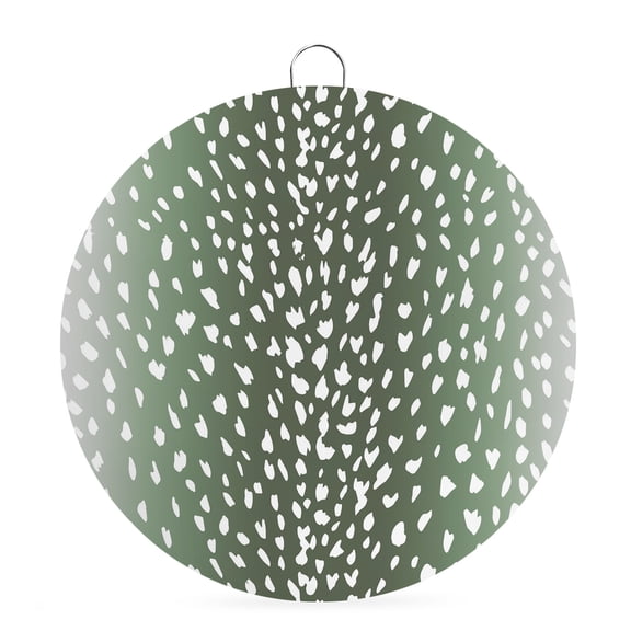 Round Metal Signs for Outside Green Dots Texture Tin Signs Stainless Steel Hook Welcome Home Sign Plaque Modern Ombre Fawn Pattern Metal Sign for Front Door Porch Hanging Wall Decor Gifts 6 Inch