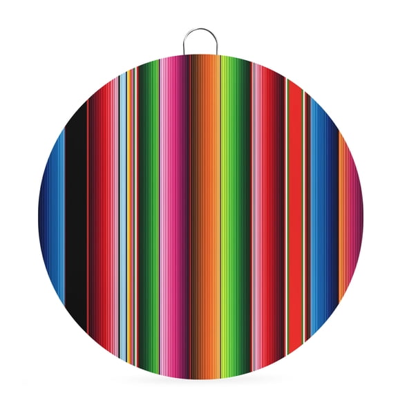 Round Metal Signs for Outside Mexico Colorful Stripes Tin Signs Stainless Steel Hook Welcome Home Sign Plaque Vertical Striped Metal Sign for Front Door Porch Hanging Wall Decor Gifts 6 Inch