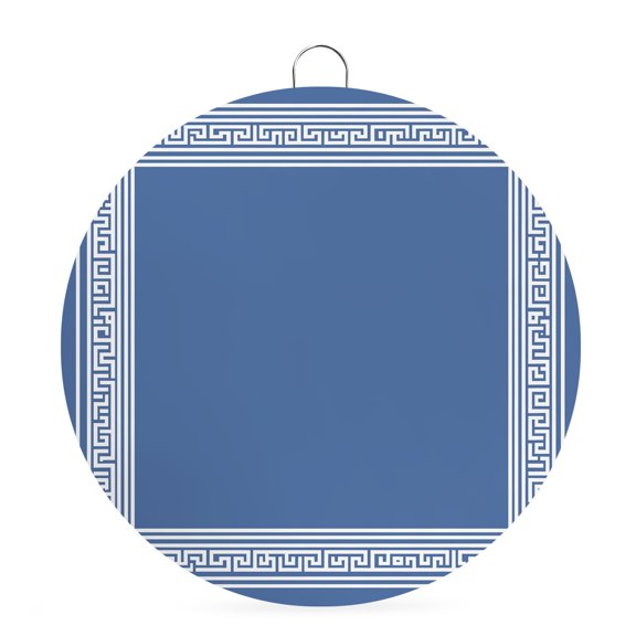 Round Metal Signs for Outside Navy Blue Key Design Tin Signs Stainless Steel Hook Welcome Home Sign Plaque Geometric Back Print Metal Sign for Front Door Porch Hanging Wall Decor Gifts 6 Inch