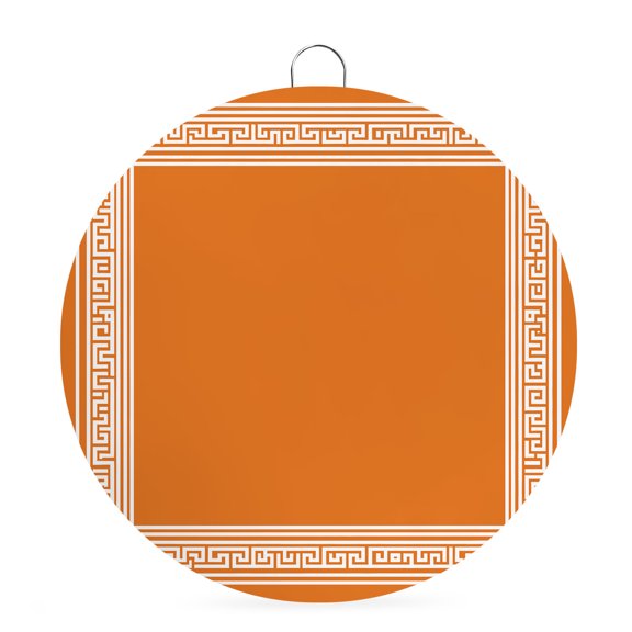 Round Metal Signs for Outside Orange Key Pattern Tin Signs Stainless Steel Hook Welcome Home Sign Plaque Geometric Art Metal Sign for Front Door Porch Indoor Outdoor Hanging Wall Decor Gifts 6 Inch