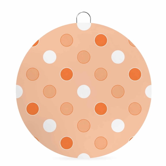 Round Metal Signs for Outside Orange Polka Dots Tin Signs Stainless Steel Hook Welcome Home Sign Plaque Funny Circles Spots Metal Sign for Front Door Porch Hanging Wall Decor Gifts 6 Inch