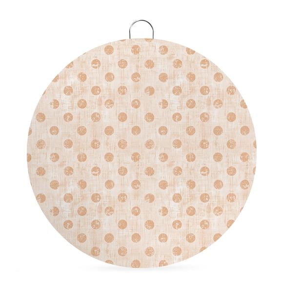 Round Metal Signs for Outside Orange Polka Dots Tin Signs Stainless Steel Hook Welcome Home Sign Plaque Modern Artistic Spots Metal Sign for Front Door Porch Hanging Wall Decor Gifts 6 Inch