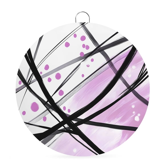 Round Metal Signs for Outside Pink Graffiti Lines Tin Signs Stainless Steel Hook Welcome Home Sign Plaque Abstract Dots Splashes Metal Sign for Front Door Porch Hanging Wall Decor Gifts 6 Inch