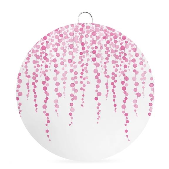 Round Metal Signs for Outside Pink Polka Dots Vines Tin Signs Stainless Steel Hook Welcome Home Sign Plaque Lines Art Metal Sign for Front Door Porch Indoor Outdoor Hanging Wall Decor Gifts 6 Inch