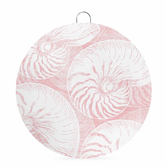 Round Metal Signs for Outside Pink Shell Tin Signs Stainless Steel Hook Welcome Home Sign Plaque Coastal Conch Ocean Marine Life Metal Sign for Front Door Porch Hanging Wall Decor Gifts 6 Inch