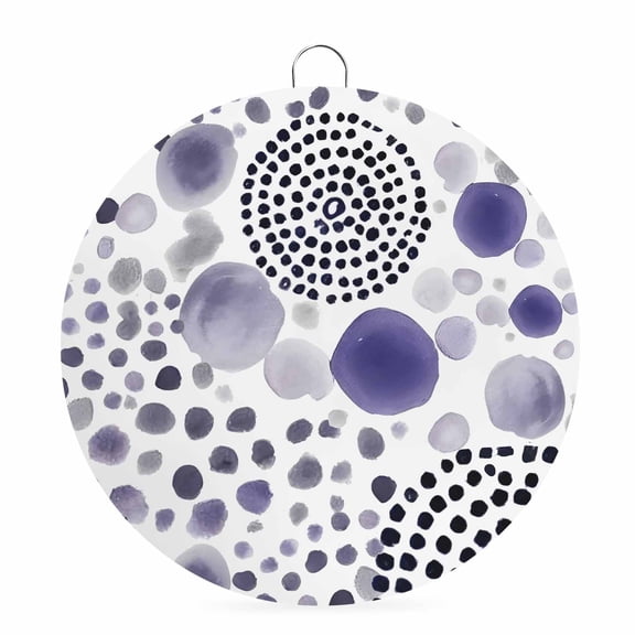 Round Metal Signs for Outside Purple Bubble Dots Tin Signs Stainless Steel Hook Welcome Home Sign Plaque Modern Abstract Art Ink Metal Sign for Front Door Porch Hanging Wall Decor Gifts 6 Inch