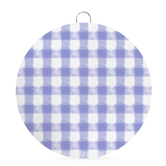 Round Metal Signs for Outside Purple Buffalo Check Tin Signs Stainless Steel Hook Welcome Home Sign Plaque Watercolor Purple Plaid Metal Sign for Front Door Porch Hanging Wall Decor Gifts 6 Inch