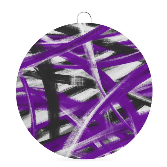 Round Metal Signs for Outside Purple Graffiti Lines Tin Signs Stainless Steel Hook Welcome Home Sign Plaque Twist Stripes Waves Metal Sign for Front Door Porch Hanging Wall Decor Gifts 6 Inch