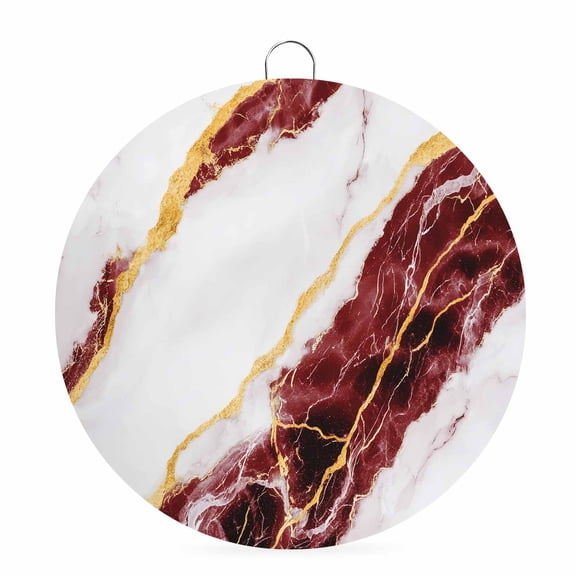 Round Metal Signs for Outside Red Marble Tin Signs Stainless Steel Hook Welcome Home Sign Plaque Gold Abstract Art Metal Sign for Front Door Porch Indoor Outdoor Hanging Wall Decor Gifts 6 Inch