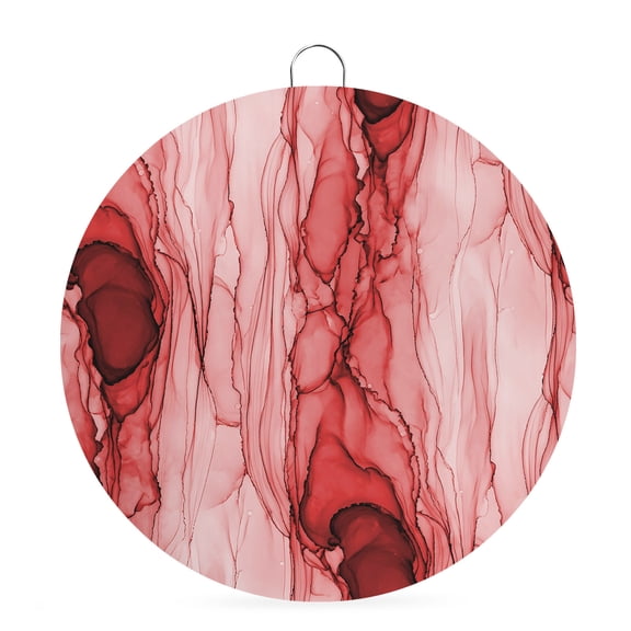 Round Metal Signs for Outside Red Marble Veins Tin Signs Stainless Steel Hook Welcome Home Sign Plaque Modern Art Water Ripples Metal Sign for Front Door Porch Hanging Wall Decor Gifts 6 Inch