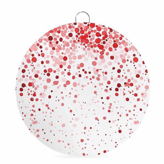 Round Metal Signs for Outside Red Polka Dot Tin Signs Stainless Steel Hook Welcome Home Sign Plaque Abstract Art Metal Sign for Front Door Porch Indoor Outdoor Hanging Wall Decor Gifts 6 Inch