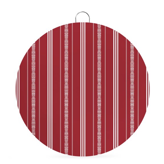 Round Metal Signs for Outside Red Stripes Tin Signs Stainless Steel Hook Welcome Home Sign Plaque Minimalist Vertical Striped Metal Sign for Front Door Porch Hanging Wall Decor Gifts 6 Inch