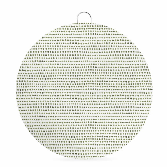Round Metal Signs for Outside Sage Green Micro Dots Tin Signs Stainless Steel Hook Home Sign Plaque Modern Abstract Linear Rows Metal Sign for Front Door Porch Hanging Wall Decor Gifts 6 Inch