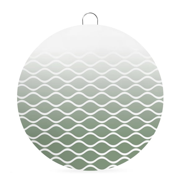 Round Metal Signs for Outside Sage Green Ombre Morocco Tin Signs Stainless Steel Hook Home Sign Plaque Modern Geometric Wave Lines Metal Sign for Front Door Porch Hanging Wall Decor Gifts 6 Inch