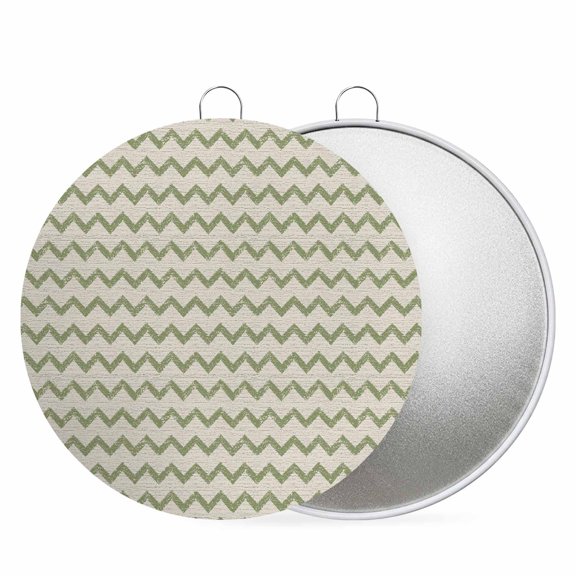 Round Metal Signs for Outside Sage Green Zigzag Lines Tin Signs Stainless Steel Hook Welcome Home Sign Plaque Chevron Stripes Waves Metal Sign for Front Door Porch Hanging Wall Decor Gifts 6 Inch