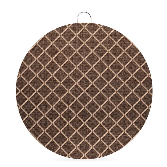 Round Metal Signs for Outside Tan Diamond Pattern Tin Signs Stainless Steel Hook Welcome Home Sign Plaque Geometric Plaid Lines Metal Sign for Front Door Porch Hanging Wall Decor Gifts 6 Inch
