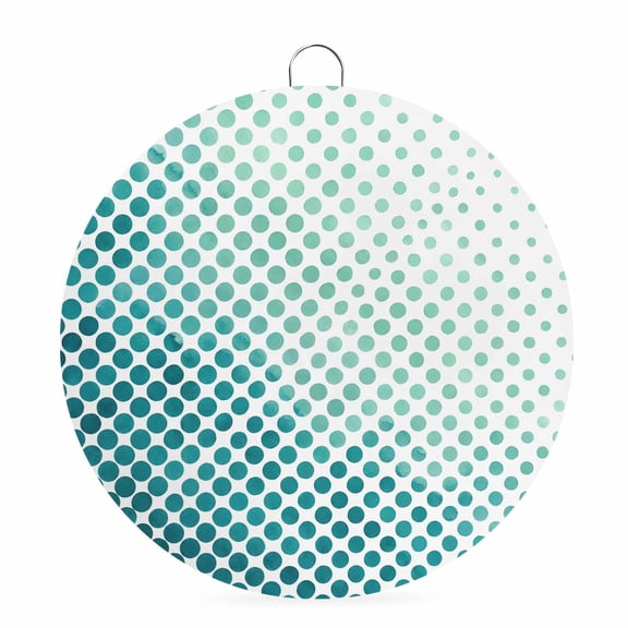 Round Metal Signs for Outside Teal Polka Dots Tin Signs Stainless Steel Hook Welcome Home Sign Plaque Gradient Aesthetic Spots Metal Sign for Front Door Porch Hanging Wall Decor Gifts 6 Inch