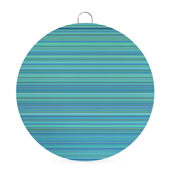 Round Metal Signs for Outside Turquoise Lines Waves Tin Signs Stainless Steel Hook Welcome Home Sign Plaque Horizon Stripes Metal Sign for Front Door Porch Hanging Wall Decor Gifts 6 Inch