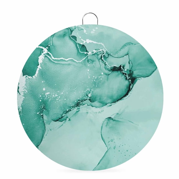 Round Metal Signs for Outside Turquoise Marble Tin Signs Stainless Steel Hook Welcome Home Sign Plaque Abstract Waves Cloud Metal Sign for Front Door Porch Hanging Wall Decor Gifts 6 Inch