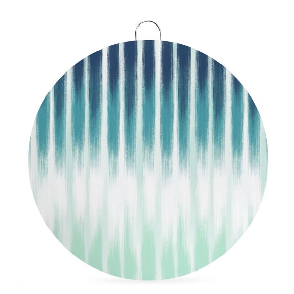 Round Metal Signs for Outside Turquoise Stripes Tin Signs Stainless Steel Hook Welcome Home Sign Plaque Ombre Striped Lines Drips Metal Sign for Front Door Porch Hanging Wall Decor Gifts 6 Inch