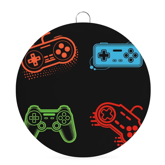 Round Metal Signs for Outside Video Games Tin Signs Stainless Steel Hook Welcome Home Sign Plaque Retro Gaming Playing Gamer Metal Sign for Front Door Porch Hanging Wall Decor Gifts 6 Inch