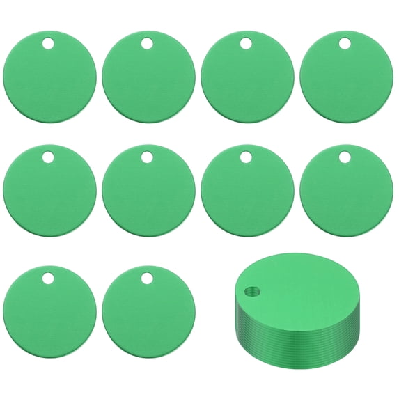Uxcell Metal Round Stamping Blanks Tags for Engraving and Crafting Projects Green 1"
