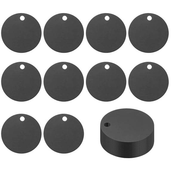 Uxcell Metal Round Stamping Blanks Tags for Engraving and Crafting Projects Black 1.4"