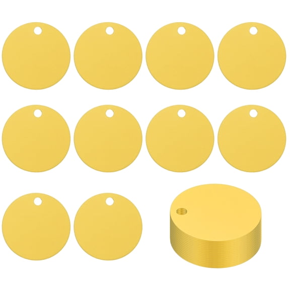 Uxcell Metal Round Stamping Blanks Tags for Engraving and Crafting Projects Yellow 1.4"