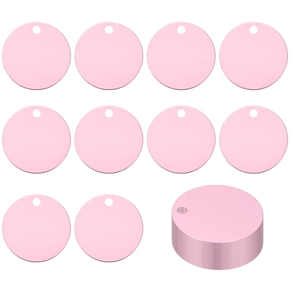Uxcell Metal Round Stamping Blanks Tags for Engraving and Crafting Projects Pink 1.6"