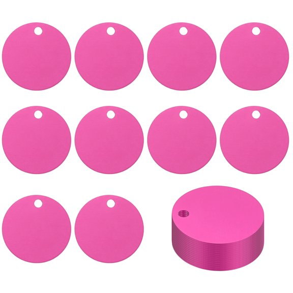 Uxcell Metal Round Stamping Blanks Tags for Engraving and Crafting Projects Rose Red 1.6"