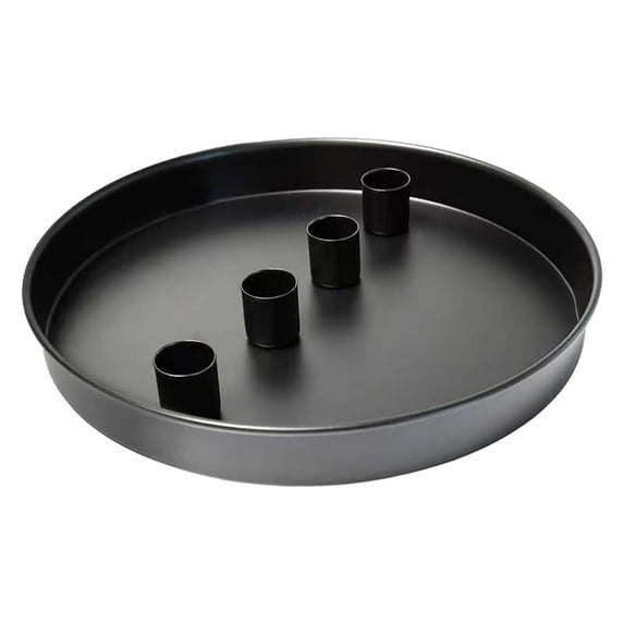 Round Metal Taper Candle Holder Tray with Four Candle Holes for Christmas and Table Centerpieces Advent Candles Holder Ideal Dining Room