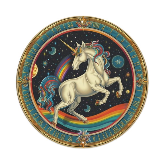 Round Metal Tin Sign Rustic Wall Decor Unicorn Round Metal Sign Plaque for Home Garden Kitchen Bar Cafe Restaurant Garage Retro Vintage Wall Art 8x8 Inch