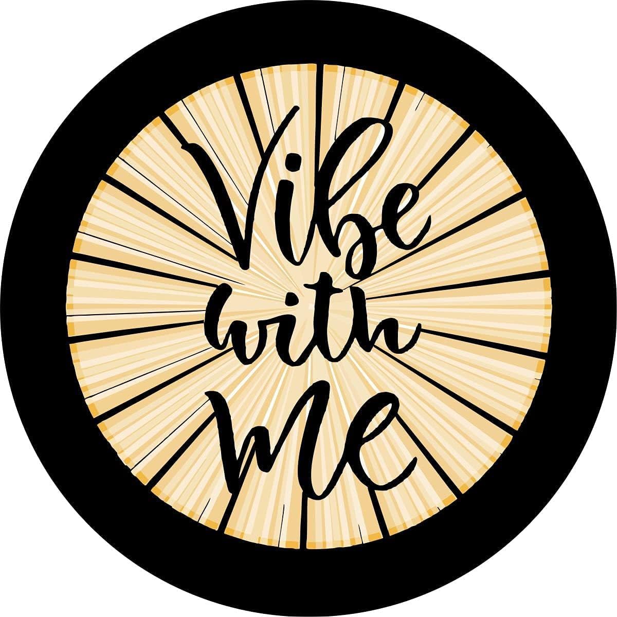 Round Metal Tin Sign Rustic Wall Decor Vibe with Me Round Metal Sign