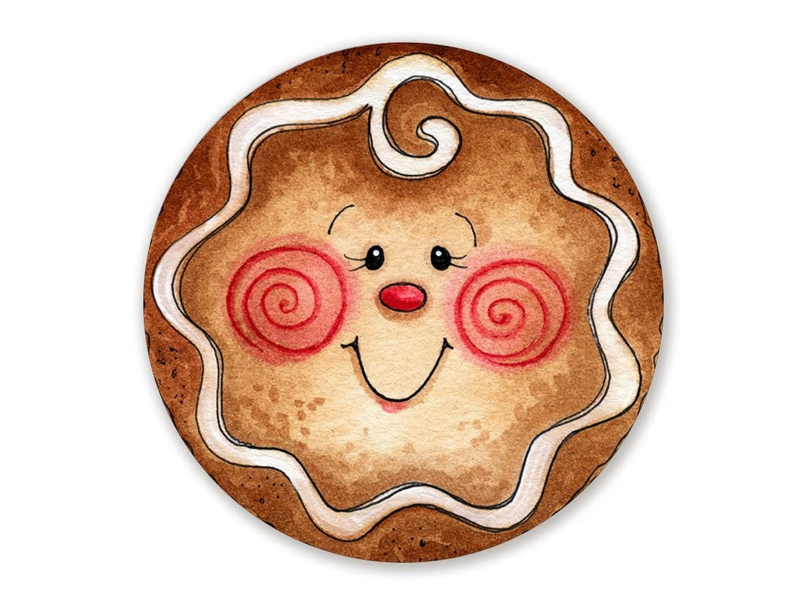 Round Metal Tin Signs Gingerbread Face Wreath Sign For Christmas ...