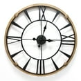 thumbnail image 1 of Round Metal  Wood Frame Columbus  Wall Clock, 1 of 5