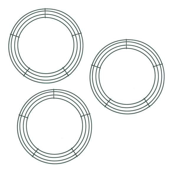 Round Metal Wire 12 Heart-Shaped Wreath DIY Decoration for Wedding and Valentine's Day Frame Hangs 3PCS